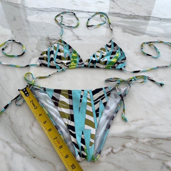 EMILIO PUCCI BLUE MULTI BIKINI SIZE IT 44 / US 10 - Picture 9 of 16